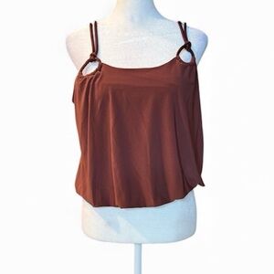 Express Brown Ring-Detail Cami Tank Top‎ – Size S NWT